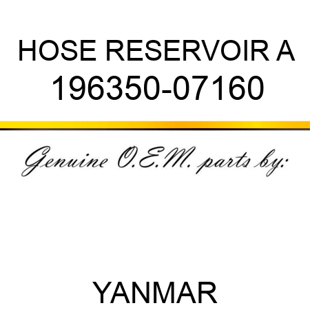 HOSE, RESERVOIR A 196350-07160