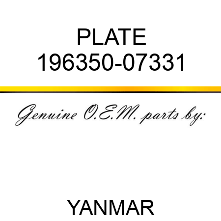 PLATE 196350-07331