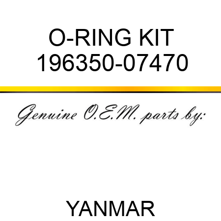 O-RING KIT 196350-07470