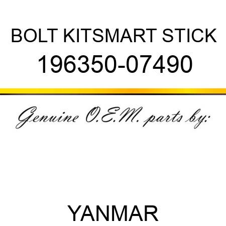 BOLT KIT,SMART STICK 196350-07490