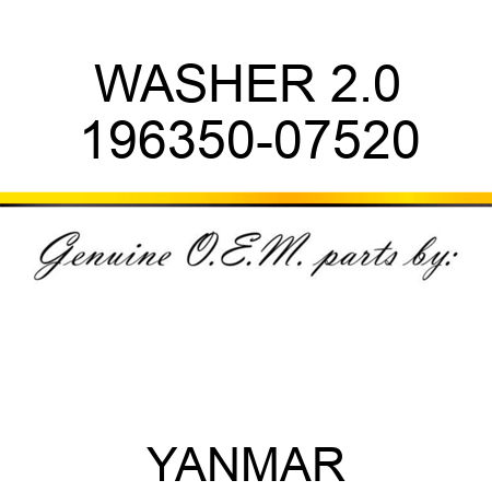 WASHER, 2.0 196350-07520