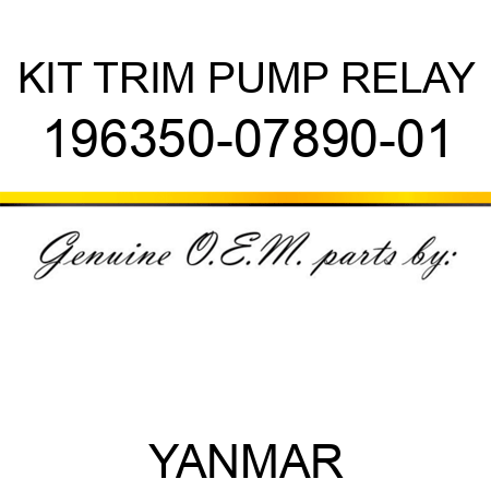 KIT, TRIM PUMP RELAY 196350-07890-01