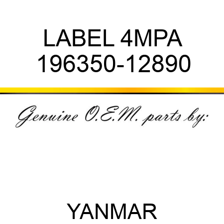 LABEL, 4MPA 196350-12890