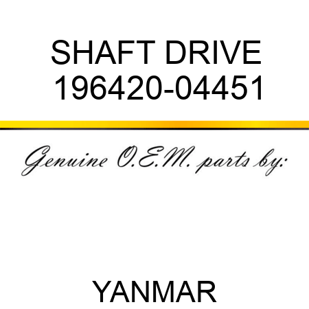 SHAFT, DRIVE 196420-04451