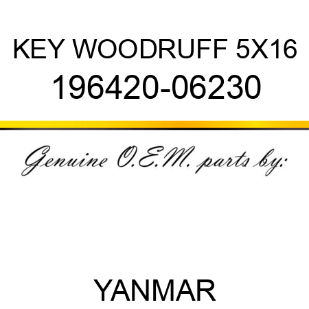 KEY, WOODRUFF 5X16 196420-06230