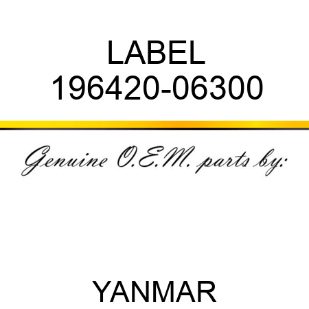 LABEL 196420-06300