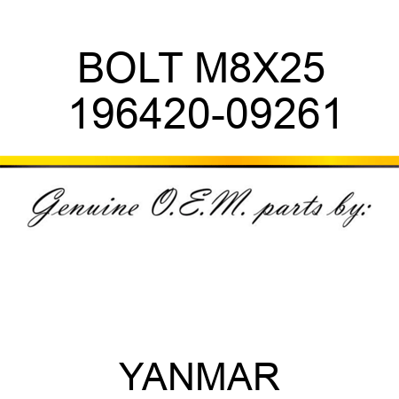 BOLT, M8X25 196420-09261