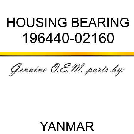 HOUSING, BEARING 196440-02160