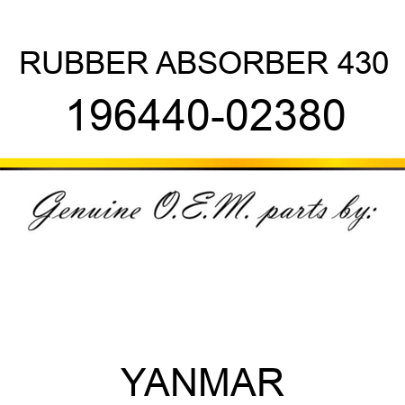 RUBBER, ABSORBER 430 196440-02380