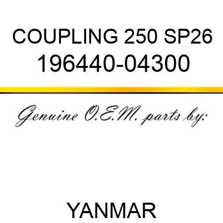 COUPLING, 250 SP26 196440-04300