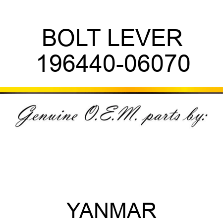 BOLT, LEVER 196440-06070