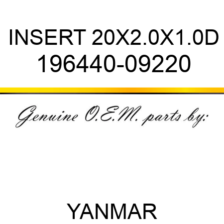 INSERT, 20X2.0X1.0D 196440-09220
