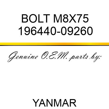 BOLT, M8X75 196440-09260