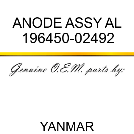 ANODE ASSY, AL 196450-02492
