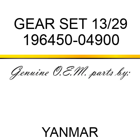 GEAR SET, 13/29 196450-04900