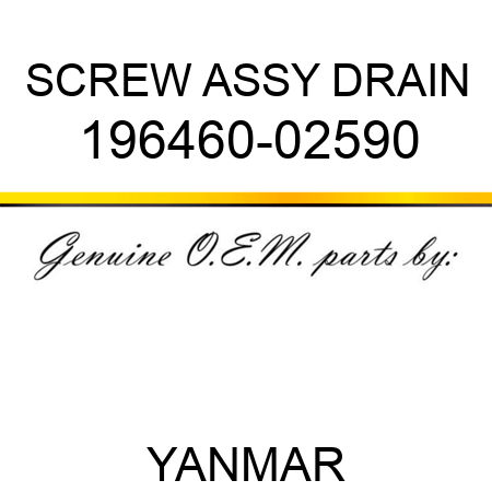 SCREW ASSY, DRAIN 196460-02590