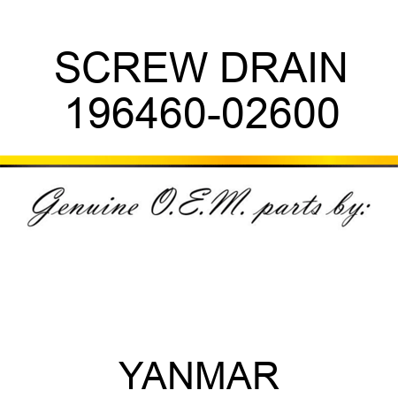 SCREW, DRAIN 196460-02600