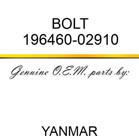 BOLT 196460-02910