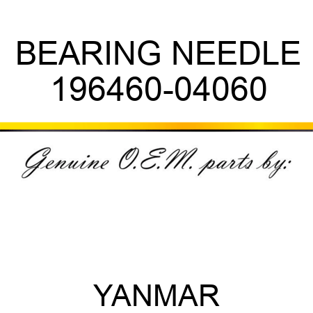 BEARING, NEEDLE 196460-04060