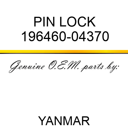 PIN, LOCK 196460-04370