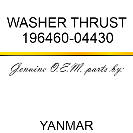 WASHER, THRUST 196460-04430