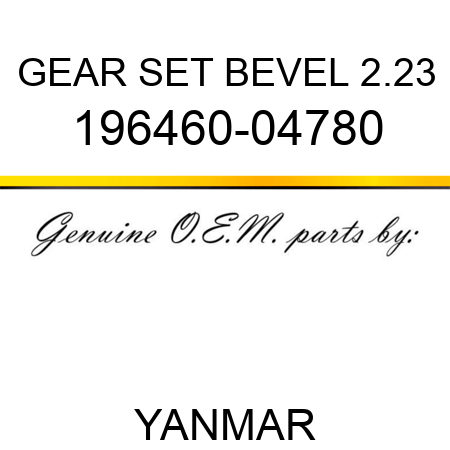 GEAR SET, BEVEL 2.23 196460-04780