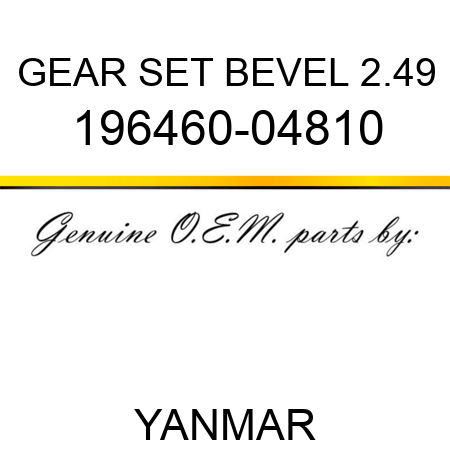 GEAR SET, BEVEL 2.49 196460-04810