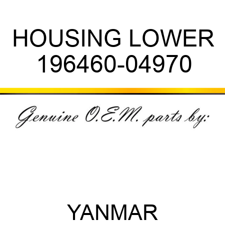 HOUSING, LOWER 196460-04970