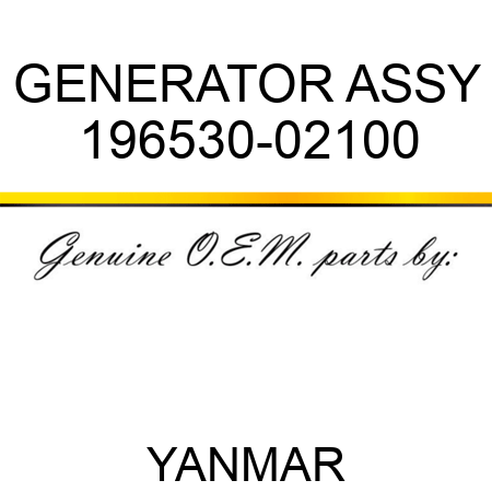 GENERATOR ASSY 196530-02100
