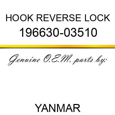 HOOK, REVERSE LOCK 196630-03510