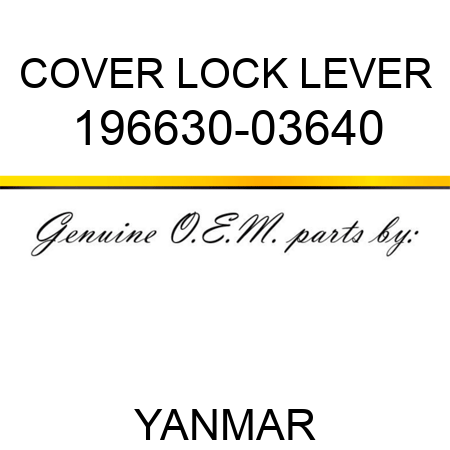 COVER, LOCK LEVER 196630-03640
