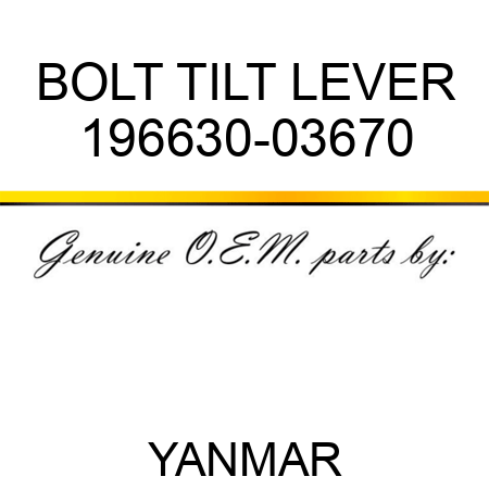 BOLT, TILT LEVER 196630-03670