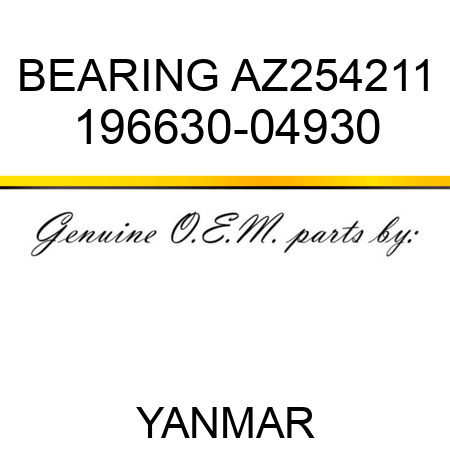 BEARING, AZ254211 196630-04930