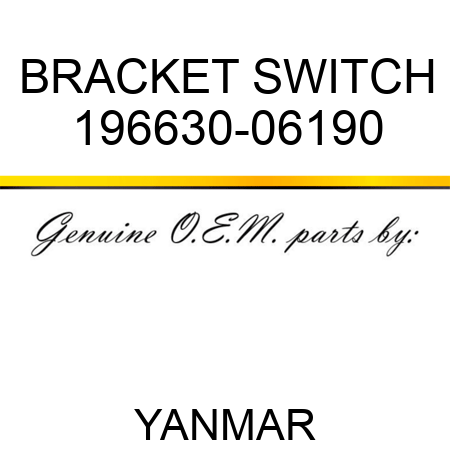 BRACKET, SWITCH 196630-06190