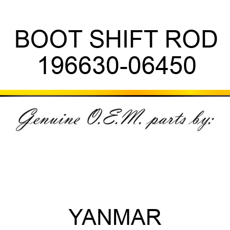 BOOT, SHIFT ROD 196630-06450