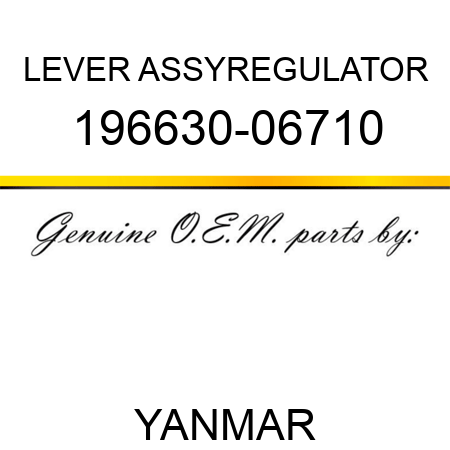 LEVER ASSY,REGULATOR 196630-06710