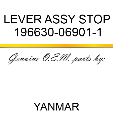LEVER ASSY, STOP 196630-06901-1