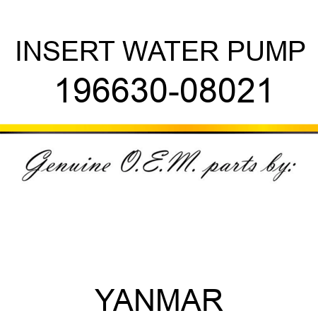 INSERT, WATER PUMP 196630-08021