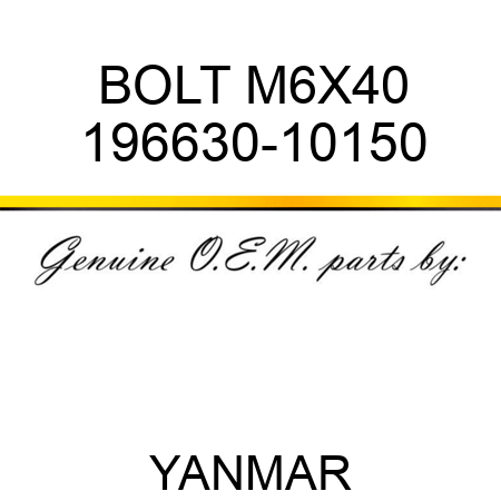 BOLT, M6X40 196630-10150