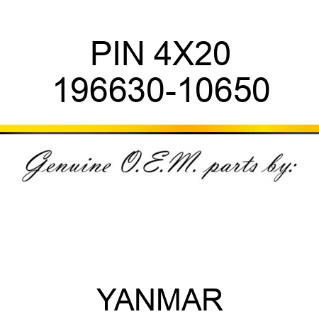 PIN, 4X20 196630-10650