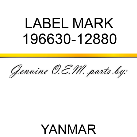 LABEL, MARK 196630-12880