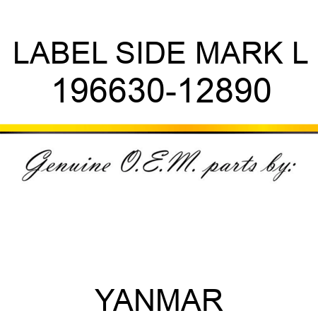 LABEL, SIDE MARK L 196630-12890