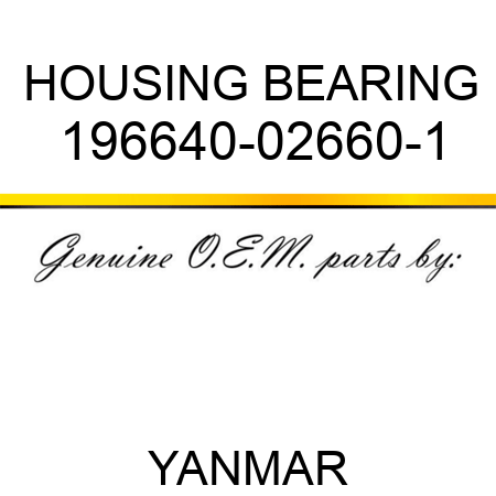 HOUSING, BEARING 196640-02660-1