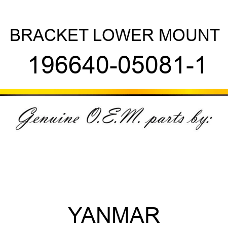 BRACKET, LOWER MOUNT 196640-05081-1