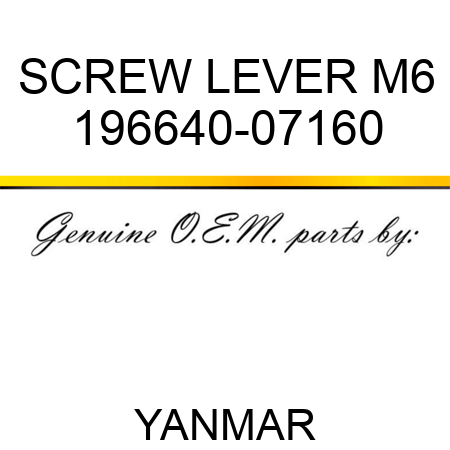 SCREW, LEVER M6 196640-07160