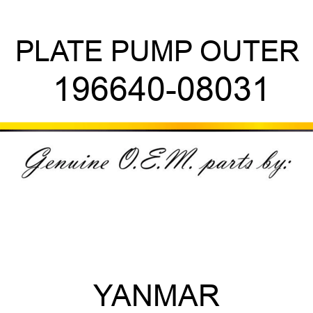 PLATE, PUMP OUTER 196640-08031