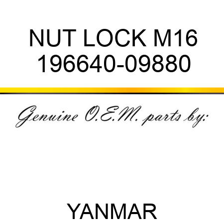 NUT, LOCK M16 196640-09880