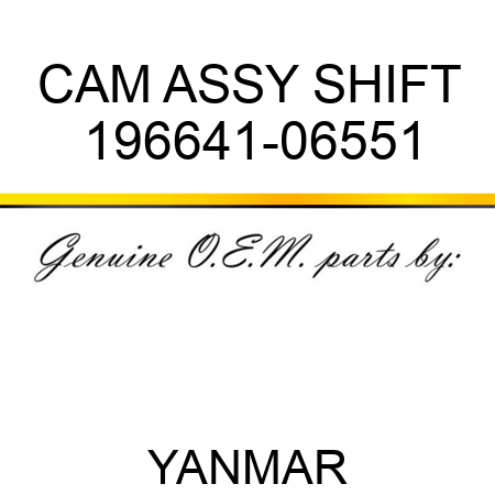 CAM ASSY, SHIFT 196641-06551