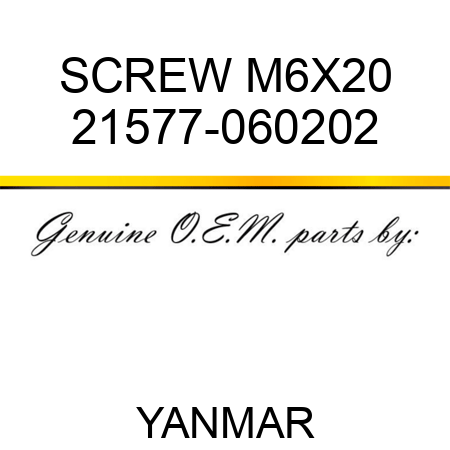 SCREW, M6X20 21577-060202