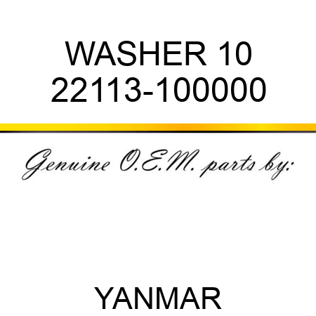 WASHER, 10 22113-100000